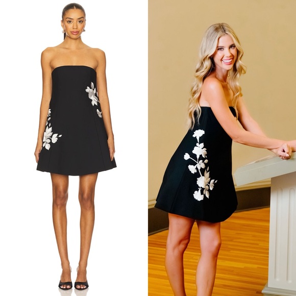 CINQ A SEPT Trailing Floral Irla Dress in Black & Ivory 2